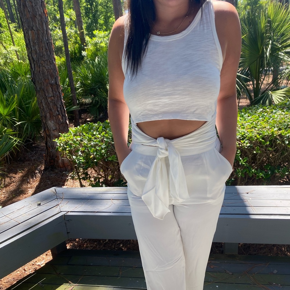 white jumpsuit